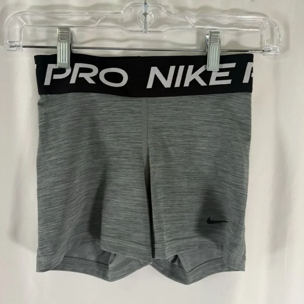 Nike Pro Compression Shorts Women's XS Heathered Gray Stretch Pull On